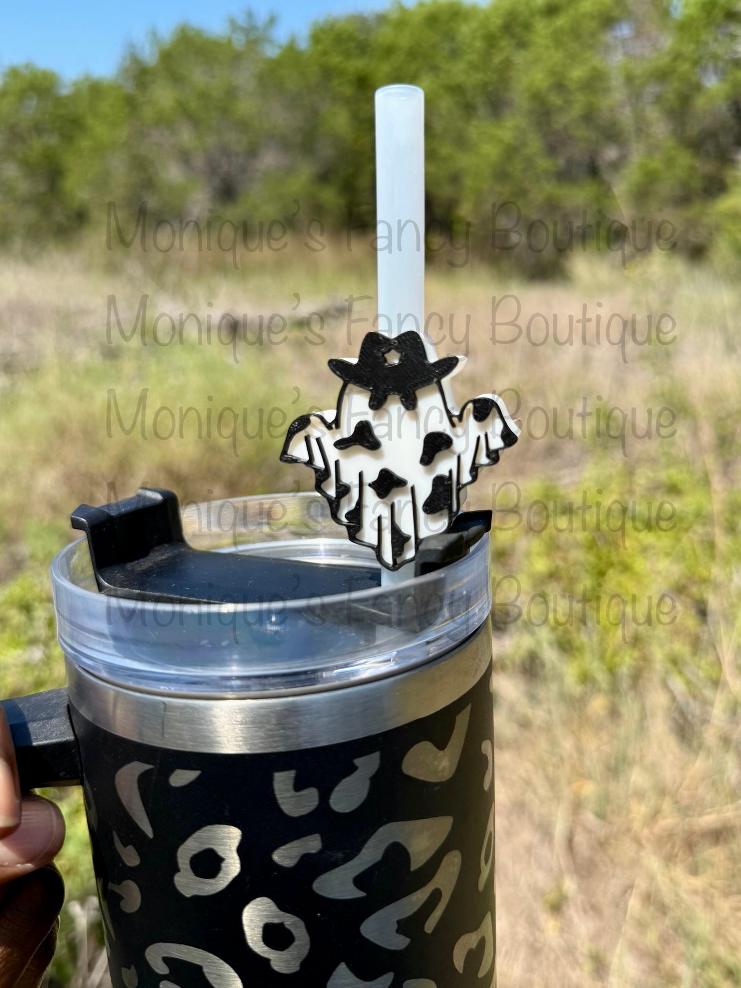 Cow Print Ghost Straw Topper