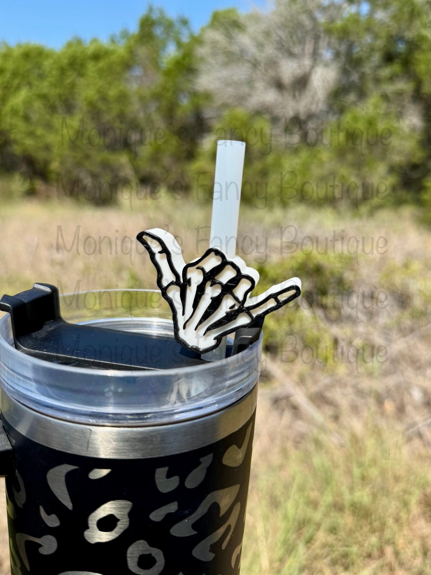 Skeleton Shaka Straw Topper