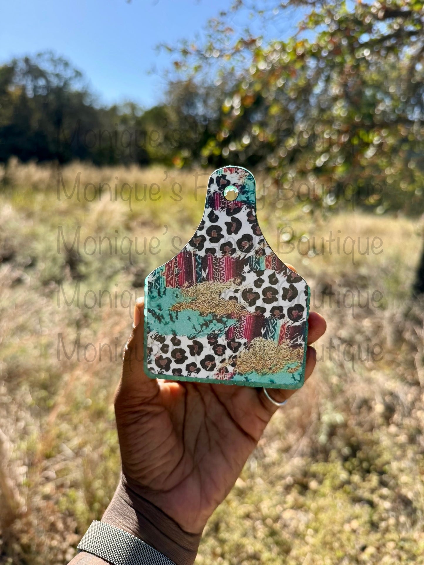 Western Style Cow Tag Car Freshie