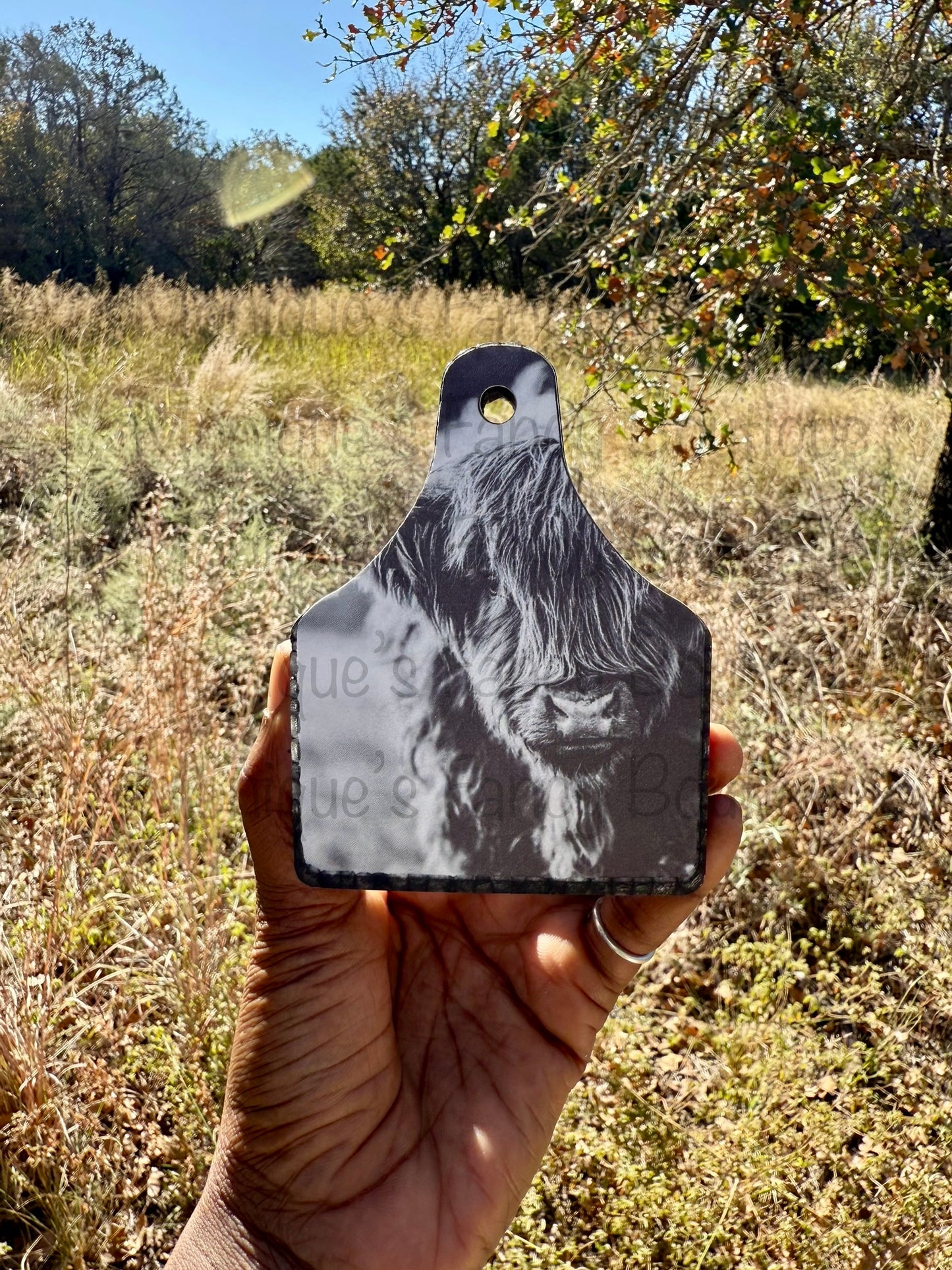 Western Style Cow Tag Car Freshie