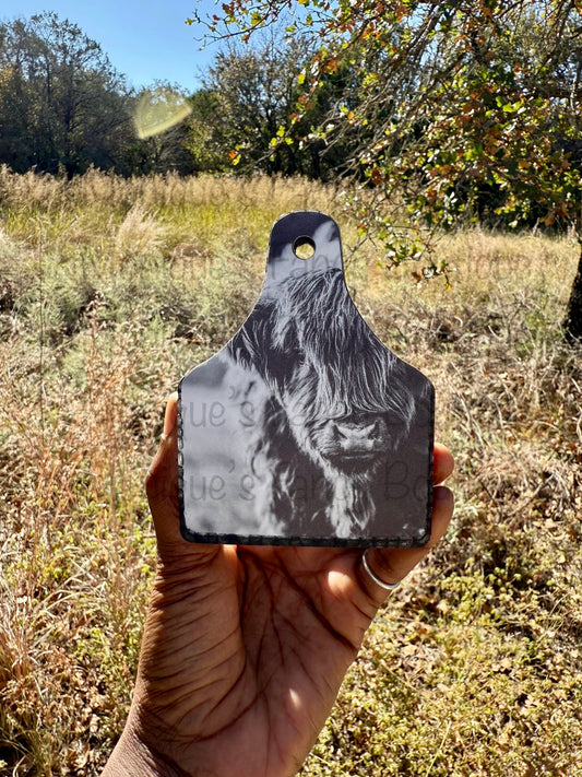 Western Style Cow Tag Car Freshie