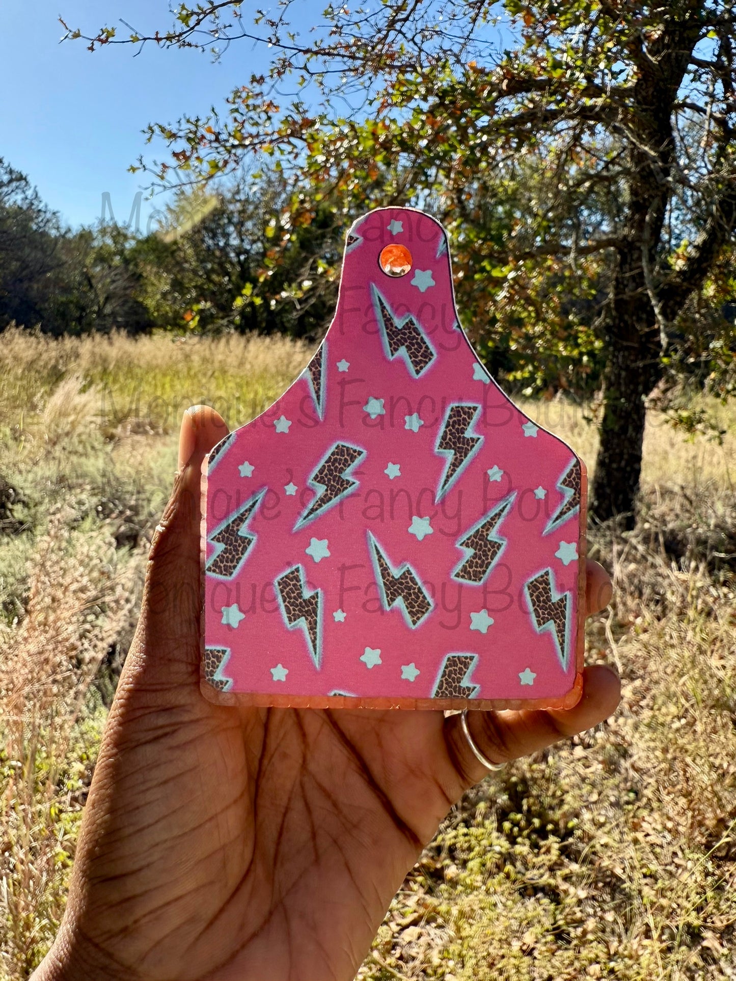 Western Style Cow Tag Car Freshie