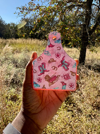 Western Style Cow Tag Car Freshie